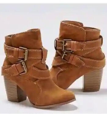 Boho Buckle Strap Heeled High Boots